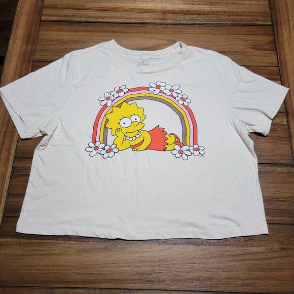 The Simpsons Crop SS White Tee Lisa Simpson - Size 2XL - Picture 2 of 4